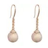 Moda Coreana y Japonesa Gancho para Oreja con Borla de Perla y Circonita Suave Versátil para Mujeres, Pendientes Exquisitos Simples de Gama Alta Adelgazantes al por Mayor