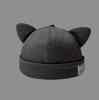 Gorra de Melón con Orejas de Gato Versátil Nueva Linda de Estilo Japonés para Mujer Verano Versión Coreana Cúpula Sin Ala Sombrero Hipster Sombrero de Propietario de Moda