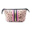 Moda Europeia e Americana Estampa de Leopardo Material de Mergulho Bolsa de Cosméticos Design de Nicho Bolsa para Batom e Cosméticos Bolsa de Higiene Pessoal Portátil para Viagem