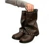 Pantalones Retro Versátiles Acortados al Tobillo para Aumentar la Altura Otoño/Invierno 2026 Botas Adelgazantes de Tacón Grueso de Tubo para Mujeres Bajitas Nuevo