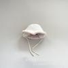 Invierno bebé Nuevo costuras gruesas A cuadros cúpula con cordones sombrero de pescador niños y niñas Japonés simple ala grande sombrero de cuenca