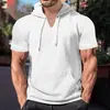 Aliexpress Camiseta Deportiva Casual con Capucha Versátil de Manga Corta para Hombre, Estilo Americano, Secado Rápido, para Exteriores, Verano, Sencilla, para Viajes