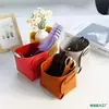 Caja de Almacenamiento de Escritorio de PU Escandinavo Cubo de Almacenamiento de Cuero Soporte para Control Remoto Auriculares Llaves Bolígrafo Cubo para Desechos Caja de Almacenamiento