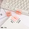 Clipe Pequeno de Acrílico, Clipe de Plástico em Formato de Cubo de Açúcar, Clipe de Papelaria para Organizar Recibos, Clipe Organizador de Papel para Estudo, Tira de Encadernação para Agendas