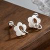 Aretes de Tornillo Círculo de Flor Escarchada para Niñas Simples Combinan con Todo Dulce Fresco Pequeño Transparente Suave Pequeño Antiperdida Selección Gratuita