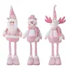 Muñecas de Navidad rosas con lentejuelas transfronterizas: Figuras de Santa, muñeco de nieve y renos para decoración de ventanas y hogares en Navidad