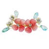 Horquilla de alambre de cobre con cuentas de cristal esmaltado de colores, flor de cuentas tejida a mano, flor para zapato Hanfu, horquilla para tocado de vestuario antiguo de industria pesada en stock