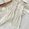 Polainas de perna com laço estilo Miu, polainas de perna flare brancas para outono e inverno, meias com laço Lolita