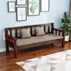 Sofá de Madera Maciza para Sala de Estar en Casa, Estilo Chino Nuevo Minimalista Moderno de Madera, Banco Combinado Fijo Multifuncional para Apartamento Pequeño Personalizable