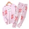 Conjunto de Casa de Flanela Infantil Outono e Inverno Novo Meninas Veludo Cristal Forrado Espessado Pijama Conjunto Pai-Filho