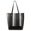 Bolso grande para mujer, nueva moda 2024, bolso de mano de lona a rayas en contraste, bolso de hombro moderno para uso diario.