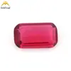 Vidrio rectangular de corte exquisito en forma de esmeralda, piedras de vidrio sueltas multicolores, usadas como piedras principales para joyería de plata en colgantes y anillos