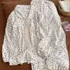 Pijama de Algodón Nube para Mujer, Primavera y Otoño, Estilo Dulce Japonés, Conjunto Casual Holgado de Manga Larga para el Hogar, Venta al por Mayor para Exportación