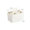 Caixa de armazenamento compartimentada portátil para cosméticos de mesa, itens diversos, controles remotos, uso doméstico em banheiro e sala de estar, cesta de armazenamento
