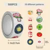 500 Pegatinas/Rollo Patrón Pequeño de Frutas y Plantas Lindas Pegatinas en Rollo Pegatinas Pequeñas para Sellar Sobres Manualidades DIY Pegatinas de Juguete