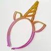 Diadema de Unicornio Aliexpress Diadema de Plástico con Purpurina de Colores Accesorios para el Cabello Europeos y Americanos Adornos para Fiestas Adornos para Cumpleaños Infantiles