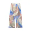 Conjunto de Moda para Mujer 2026 Transfronterizo Cuello en V Manga Tres Cuartos Camisa Abierta Estampada y Pantalones Anchos Estampados