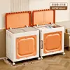 Caixa de Armazenamento de Roupas Grande Capacidade Doméstica Caixa de Armazenamento com Tampa Articulada Caixa de Armazenamento Dobrável Multifuncional Cesta de Armazenamento de Brinquedos e Lanches