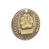 Huellas redondas de bronce antiguo al contado transfronterizas etiqueta de perro de identificación de moda suministros para mascotas colgante placa de identificación con nombre grabada con láser