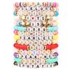 Pulsera de Cerámica Blanda de 7 Capas Traje Color Bohemio Rebanado Cuentas Smiley Amor Pulsera Regalo para Niña Pulsera