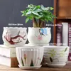 Vaso de flor suculenta cerâmica vaso de árvore velha diâmetro grande liquidação combinação especial cerâmica grossa retangular com prato criativo