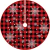 Falda para árbol de Navidad, falda redonda para base de árbol de decoración navideña, falda para árbol de tela con diseño de Papá Noel y muñeco de nieve, 120 cm de diámetro