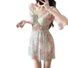 Nuevo Traje de Baño de una Pieza Tallas Grandes para Mujeres, Niñas Tallas Grandes, Vacaciones en Aguas Termales, MM Tallas Grandes, Conservador, Cubre el Cuerpo, Traje de Baño Estilo Coreano al por Mayor