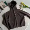 Cardigan com Capuz Estilo Old Money Retrô Masculino Outono Tendência Marca Casual Preguiçoso Solto Tricô com Botões Roupa de Fora