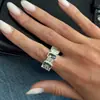 Nueva joyería transfronteriza europea y americana, anillo de banda ancha de diamantes versátil vintage para mujer, anillo texturizado de moda para el día a día