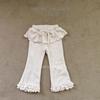 Pantalones Largos de Niña Estilo Coreano Ins Primavera y Otoño Pantalones Falda Falsos de Dos Piezas con Volantes de Campana para Bebé