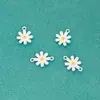 Colgante Pequeño de Margarita de 8 mm Plata S925 Plata Lisa Pegamento Plateado Girasol Colgante Pequeño Cuerda Hecha a Mano para Manualidades Accesorios de Plata con Cuentas