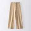 Outono e Inverno 2023 nova calça de pernas largas de cashmere cintura alta feminina calça reta de cordão de caxemira calça de pernas largas de malha