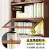 Estante de armazenamento para livros, estante de chão com portas, prateleira de armazenamento de bambu multicamadas à prova de poeira, estante de exibição simples para sala de estar