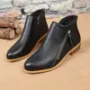 2026 moda transfronteriza versátil botines nuevos para otoño e invierno con punta y cremallera doble, estilo europeo y americano, talla grande, para mujer