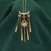 Grampo de Cabelo Estilo Antigo com Franjas de Liga, Acessório de Cabelo em Forma de U Estilo Étnico, Pente de Cabelo para Vestido Tradicional, Grampo de Cabelo Vintage, Acessório de Estilo Retrô