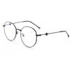 Gafas Metálicas Antiazules Nuevas de Moda para Mujer Marco Redondo Retro Espejo Plano Gafas de Marco Grande para Fotografía Callejera de Mujer YX2981