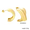 Moda Ins Europea y Americana Tendencia Acero Inoxidable Chapado en Oro de 18 Quilates Anillo Doble Pendientes en Forma de O Lujo Accesible Pendientes Geométricos de Alta Gama para Mujeres