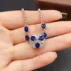 Pulsera de Zafiro Natural Accesorios para Mujer Nicho de Gama Alta Joyería de Plata 925 4*5mm Moda Fábrica Mayorista