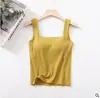 Una generación de chaleco de algodón con cuello cuadrado y almohadilla en el pecho, camisola base de una pieza para mujer, lencería, se puede usar por fuera