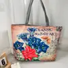 Bolso de Hombro Nuevo Estampado, Bolso de Lona para Mujer de Mano, Bolso Tote Estilo Coreano de Gran Capacidad, Bolso Artístico para Estudiante