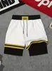 Pantalones de Cinco Puntos 2025 Estilo Europeo y Americano para Hombre Doble Capa Degradado Pantalones de Playa Shorts Casuales Moda Tendencia Corte Holgado