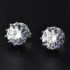 Corona Clásica de Versalles Corona de Musgo Imitación Diamante Moissanita Aguja de Plata S925 Diamante de Alto Carbono 1.0Ct Pendientes Joyería para Orejas Super Brillante