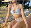 Traje de baño de cuatro piezas dividido de nuevo estilo 2026 para mujer, que oculta el abdomen y estiliza, adecuado para playa, vacaciones y aguas termales [Disponible para Dropshipping]