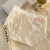 Roupa Íntima Feminina de Modal Corte Puro Renda Recortada 7A Antibacteriana Ácido Polilático Virilha Cintura Média Cobertura do Quadril Tamanho Grande Calcinha Feminina