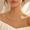 Collar de Playa de Verano con Conchas, Estrellas de Mar y Perlas, Cadena para Clavícula de Múltiples Capas de Gama Alta de Nicho, Joyería Transfronteriza Europea y Americana