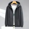 Sudadera Cardigan para Hombre con Capucha, Cremallera, Talla Extra Grande, Forro Polar, Engrosada, Corte Holgado, Chaqueta Deportiva Casual, Nuevo Estilo de Invierno
