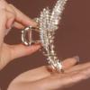 Accesorios para el cabello de circonita sintética de aleación de cobre y platino, elegantes, románticos, elegantes, exquisitos, ligeros y lujosos.