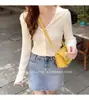Cárdigan de punto corto con capucha de diseñador Zhenzhen para mujer, nuevo estilo primavera 2026, chaqueta suéter fina rosa