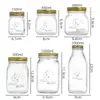 Botella Cuadrada y Redonda de Vidrio sin Plomo de Grado Alimenticio Resistente a Altas Temperaturas para Mermelada, Pasta de Limón, Miel, Pasta de Tortuga, Fresas, Botella Vacía