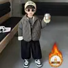 Chaqueta acolchada de invierno para niños estilo coreano, chaqueta casual gruesa y moderna para niños pequeños y niños pequeños, abrigo de algodón, comercio exterior